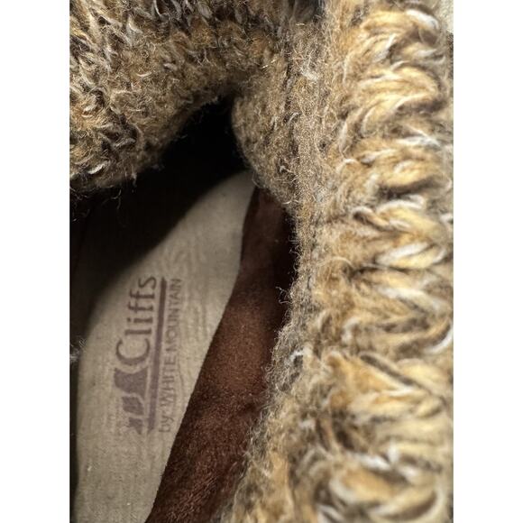 Cliffs by White Mountain Brown Fold Over Knit Cuff Boots Women’s 6M Lace Up - Picture 3 of 12